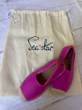 Seastar Beachwear Bright Pink Kids Espadrille Slip-On Flats NWOT US size K12